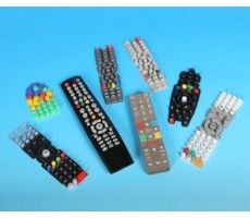 Silicone rubber remote control keyboards, keypads, keys and buttons, laser etching black color, painting, printing